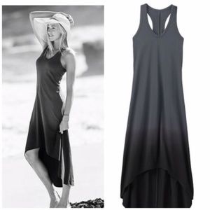 Athleta dip dye middy high low dress flint grey S